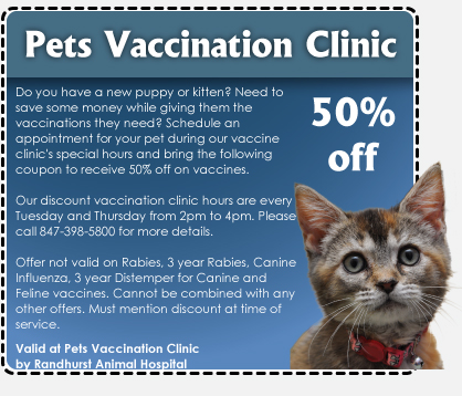 Vaccine Special Discount at Randhurst Animal Hospital