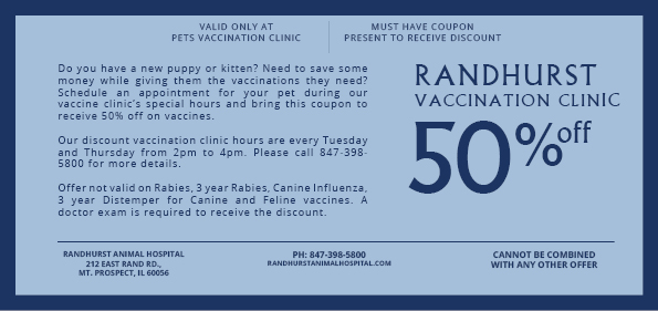 Vaccine Special Discount at Randhurst Animal Hospital